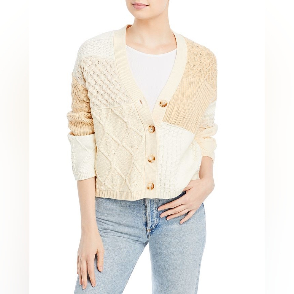 Rails Reese patchwork Cable knit cardigan size S - Picture 4 of 15